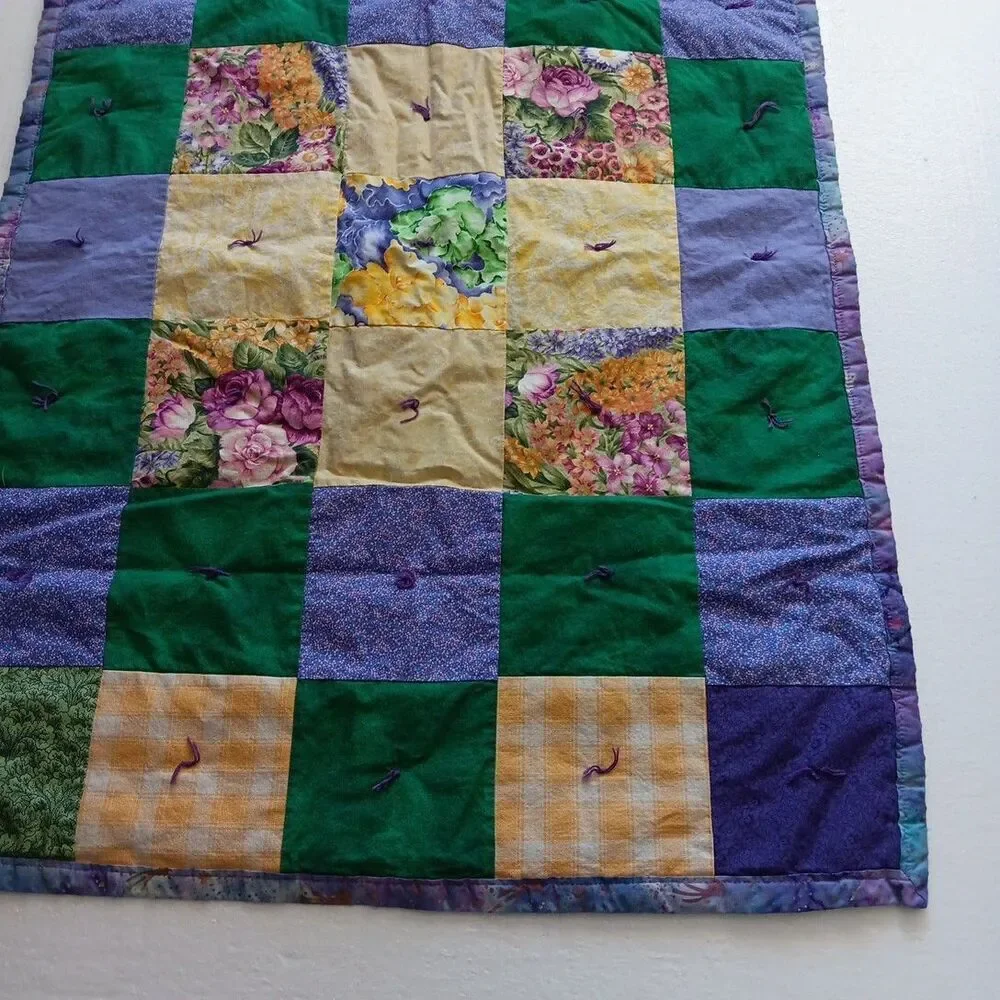Purple Green Baby Blanket Quilt 27